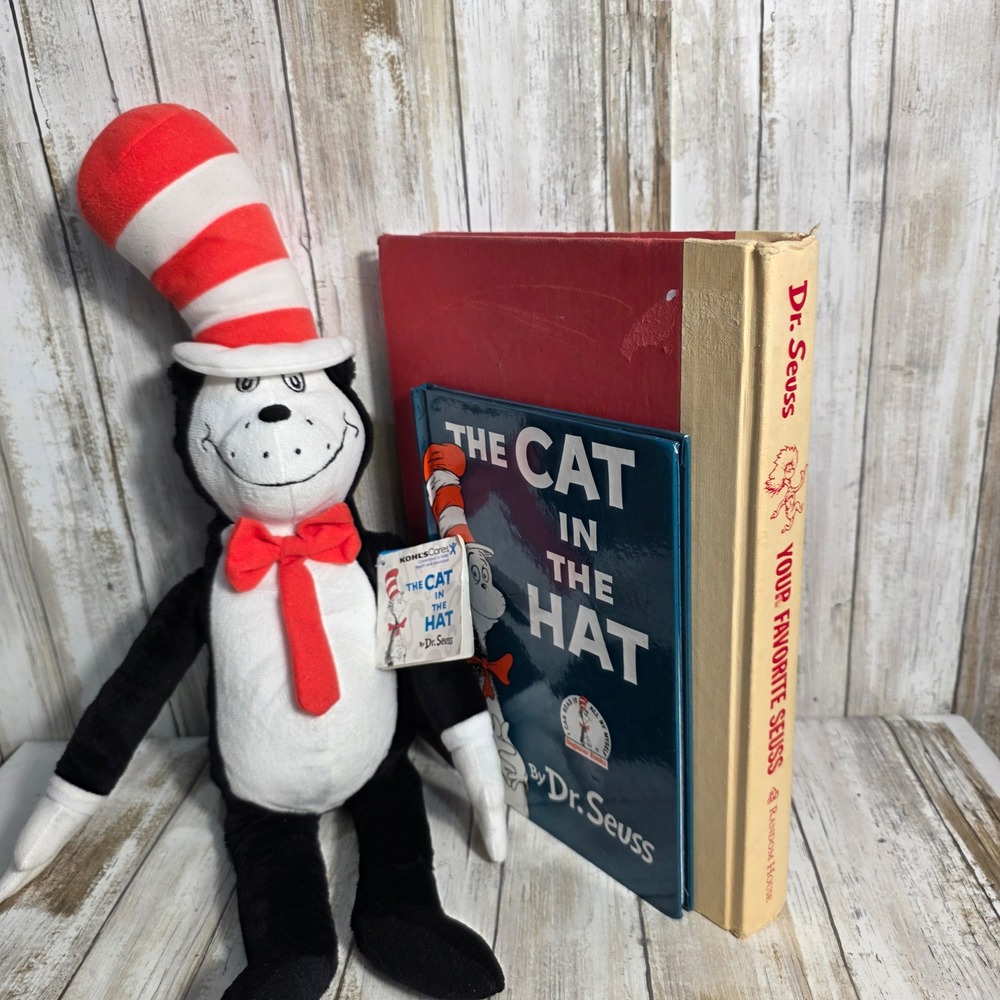 Dr Seuss Cat in the Hat Plush & Book Set Your Favorite Seuss Treasury 13 Stories - Picture 6 of 7